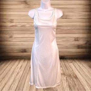 Vintage White Full Slip Women Small Simple Elegant Modest